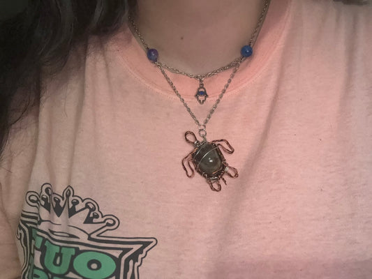 Handcrafted Turtle Pendant with Evil Eye Chain